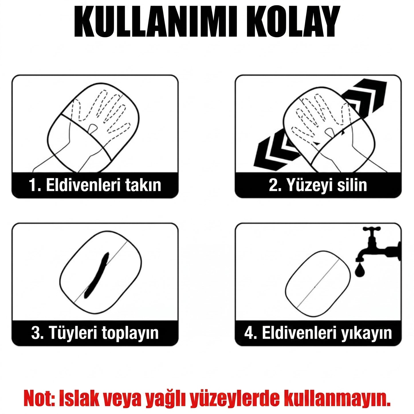 Kataistudios Tüy Toplama Eldiveni — Koltuk, Araba ve Tımar için