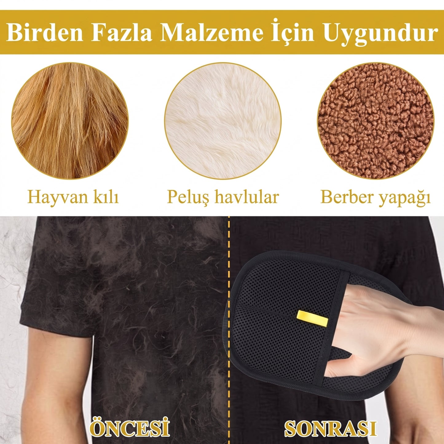 Kataistudios Tüy Toplama Eldiveni — Koltuk, Araba ve Tımar için